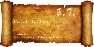 Bunzl Tullia névjegykártya